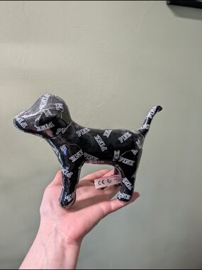 PINK Victoria's Secret Black Logo Dog Figurine